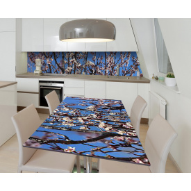 Наклейка 3Д виниловая на стол Zatarga «Абрикосовый цвет» 650х1200 мм для домов, квартир, столов, кофейн, кафе