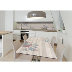 Наклейка 3Д виниловая на стол Zatarga «Увядание» 650х1200 мм для домов, квартир, столов, кофейн, кафе