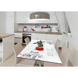 Наклейка 3Д виниловая на стол Zatarga «Милый комплимент» 650х1200 мм для домов, квартир, столов, кофейн, кафе