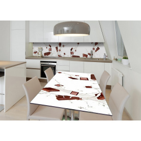 Наклейка 3Д виниловая на стол Zatarga «Молочный шоколад» 650х1200 мм для домов, квартир, столов, кофейн, кафе