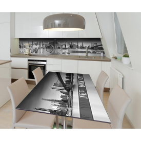 Наклейка 3Д виниловая на стол Zatarga «Деловой Нью-Йорк» 650х1200 мм для домов, квартир, столов, кофейн, кафе