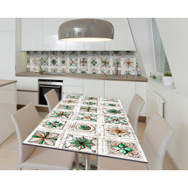 Наклейка 3Д виниловая на стол Zatarga «Изумруды» 650х1200 мм для домов, квартир, столов, кофейн, кафе