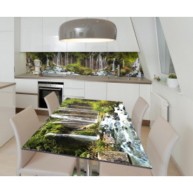 Наклейка 3Д вінілова на стіл Zatarga «Чарівні води» 650х1200 мм для будинків, квартир, столів, кафе