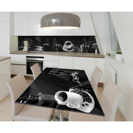 Наклейка 3Д вінілова на стіл Zatarga «Темна розкіш» 600х1200 мм для будинків, квартир, столів, кав'ярень, кафе