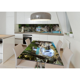 Наклейка 3Д виниловая на стол Zatarga «Тайные водопады» 600х1200 мм для домов, квартир, столов, кофейн, кафе
