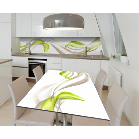 Наклейка 3Д вінілова на стіл Zatarga «Зелений серпанок» 650х1200 мм для будинків, квартир, столів, кав'ярень, кафе