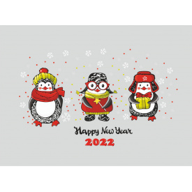 Наклейка виниловая Zatarga Новогодние Пингвины размер листа 900х400мм глянцевая