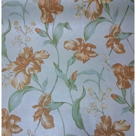 Обои на бумажной основе простые Шарм 134-03 Джулия салатовые цветы (0,53х10м.)