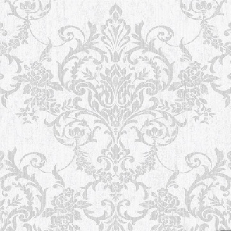 Вінілові шпалери на флізеліновій основі Graham & Brown Empress Сіро-білий (103029)