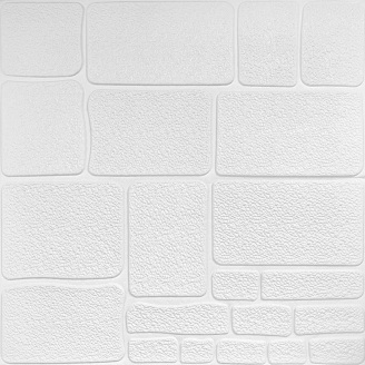 Самоклеящаяся 3D панель Sticker Wall Камень белый 700х700х6мм