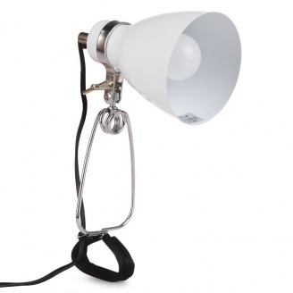 Настольная лампа в современном стиле на прищепке Brille 40W MTL-20 Белый