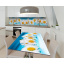 Наклейка 3Д вінілова на стіл Zatarga «Панно з ромашок» 650х1200 мм для будинків, квартир, столів, кафе Дубно