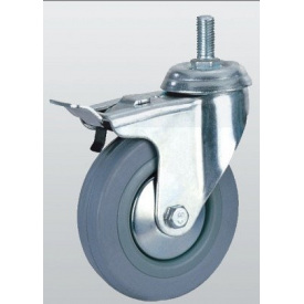 Аппаратное колесо SNB поворотное с отверстием тормозом и резбой 100 мм (3009-S-100-P)