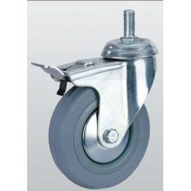 Аппаратное колесо SNB поворотное с отверстием тормозом и резбой 50 мм (3009-S-050-P)