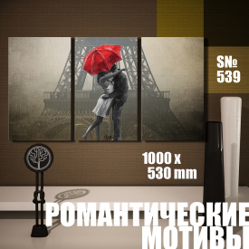 Модульная картина Декор Карпаты романтические мотивы зонтик 100х53см (s539)