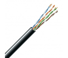 Витая пара кабель ЗЗЦМ UTP PE 4х2х0.5 24 AWG cat.5e (UTP медь наружный) бухта 305 м черный