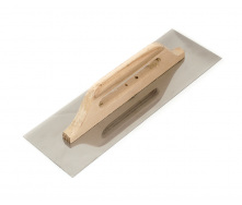 Терка-гладилка Polax с деревянной ручкой, нержавеющим покрытием 125х380 мм (100-092)