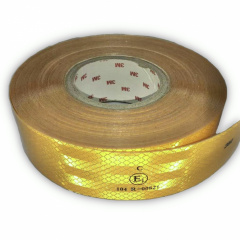 Светоотражающая самоклеящаяся лента 3M 5х300 см Жёлтая (E1-104R-00821-YELLOW3) Ровно