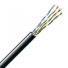 Вита пара кабель ЗЗЦМ UTP PE 4х2х0.5 24 AWG cat.5e (UTP мідь зовнішній) бухта 305 м чорний Вільнянськ
