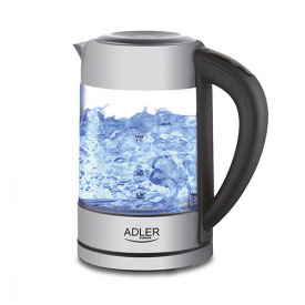 Чайник электрический стеклянный с терморегулятором Adler AD 1247 1.7 л Silver