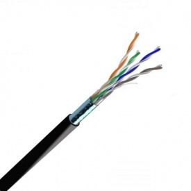 Витая пара кабель ЗЗЦМ FTP PE 4х2х0.5 24 AWG cat.5e (FTP медь наружный) бухта 305 м черный