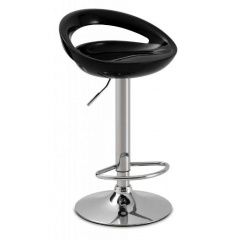 Высокий стул барный Торре SDM пластик сидения черный опора металлическая хром Винница