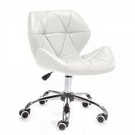 Кресло Star-New белое на хром колесиках для операторов или посетителей в салонах Ромни