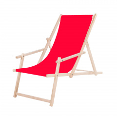 Шезлонг (крісло-лежак) дерев'яний для пляжу, тераси та саду Springos DC0003 RED Тернопіль