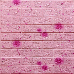Декоративная 3D панель самоклейка под светло-розовый кирпич Одуваны 700x770x5мм (022) SW-00000023 Львов