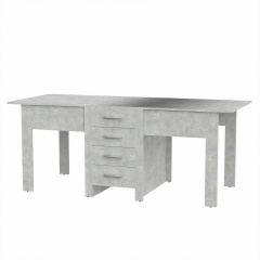 Кухонный стол-книжка-3 Компанит раскладной 500-1900х800х750 мм лдсп ателье серый-бетон Братское