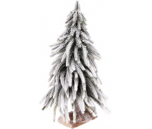 Фігурка декоративна Ялинка Снігова 20х20х34см, на дерев'яній підставці Bonavi DP69534