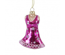 Елочное украшение BonaDi Платьице 2 шт 10 см Розовый (NY28-228)