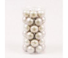Кульки скляні Flora D 3,8 см 36 шт Сірий (44564)
