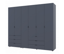 Распашной шкаф для одежды Гелар комплект Doros цвет Графит 2+4 двери ДСП 232,5х49,5х203,4 (42002133)