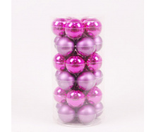 Кульки скляні Flora D 5,7 см 30 шт Рожевий (44511)
