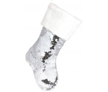 Декоративний носок для подарунків Сріблястий з паєтками Bona DP69570