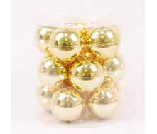 Кульки скляні Flora D 8 см 15 шт Золотистий (44605)