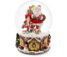 Музыкальный водяной шар santa with gifts с подсветкой 16см BonaDi DP219453