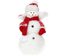 Мягкая игрушка Снеговичок в шапке-ушанке 33 см Bona DP43095 Белый