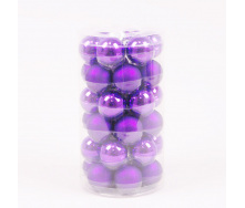 Шарики стеклянные Flora D-3,8 см 36 шт Фиолетовый (44503)