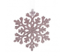 Підвіска новорічна Flora Сніжинка 9 см Рожевий (12263)