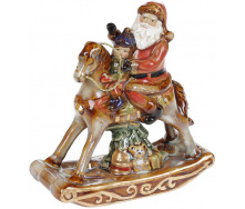 Декоративная статуэтка Санта с малышом на лошадке 13х5.5х14см Bona DP69421