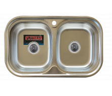 Миття кухонне з нержавіючої сталі закруглене Platinum 7848D САТИН 08 / 180