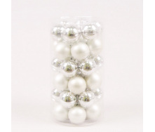 Кульки скляні Flora D 3,8 см 36 шт Сріблястий (44559)