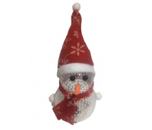 Фигурка светящийся снеговик LED ABC красный колпачок