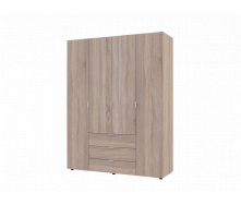 Распашной шкаф для одежды Гелар Doros Дуб сонома 4 ДСП 155х49,5х203,4 (80397560)