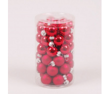 Кульки скляні Flora D 2,5 см 48 шт Червоний (44516)