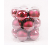 Кульки скляні Flora D 8 см 15 шт Червоний (44602)