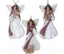 Набор 6 подвесных декоративных фигурок Девушка ангел 10 см Bona DP113866