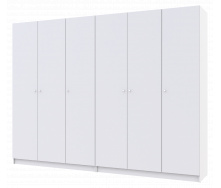 Шкаф для одежды Promo Белый/Белый 3+3 ДСП 270х48х204 (42005006)